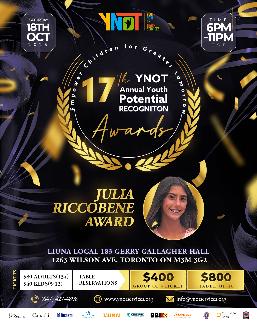 17th YNOT Annual Youth Potential Recognition Dinner